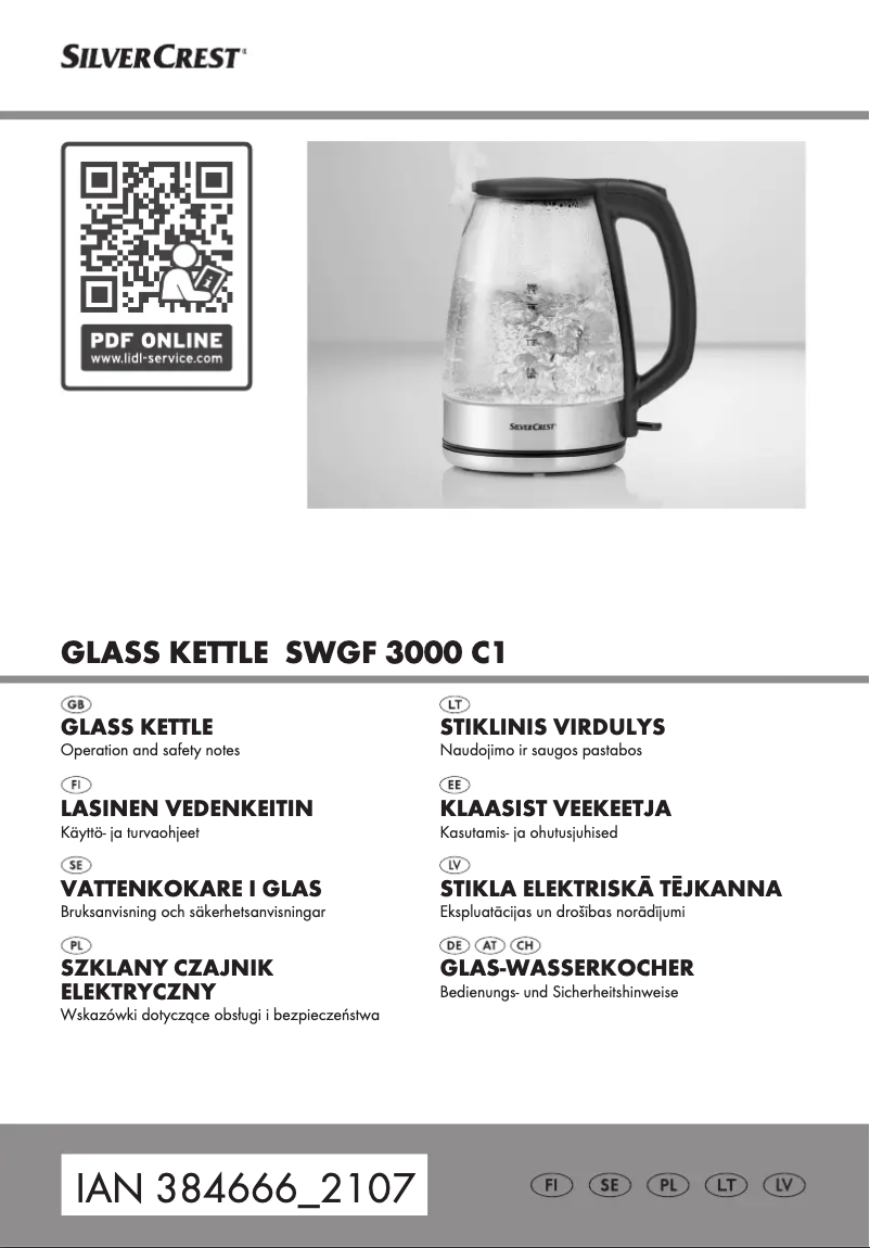 Page n°1 - Manuel utilisateur SilverCrest SWGF 3000 C1