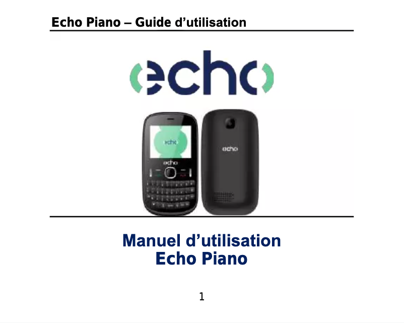 Image de la première page du manuel de l'appareil Piano