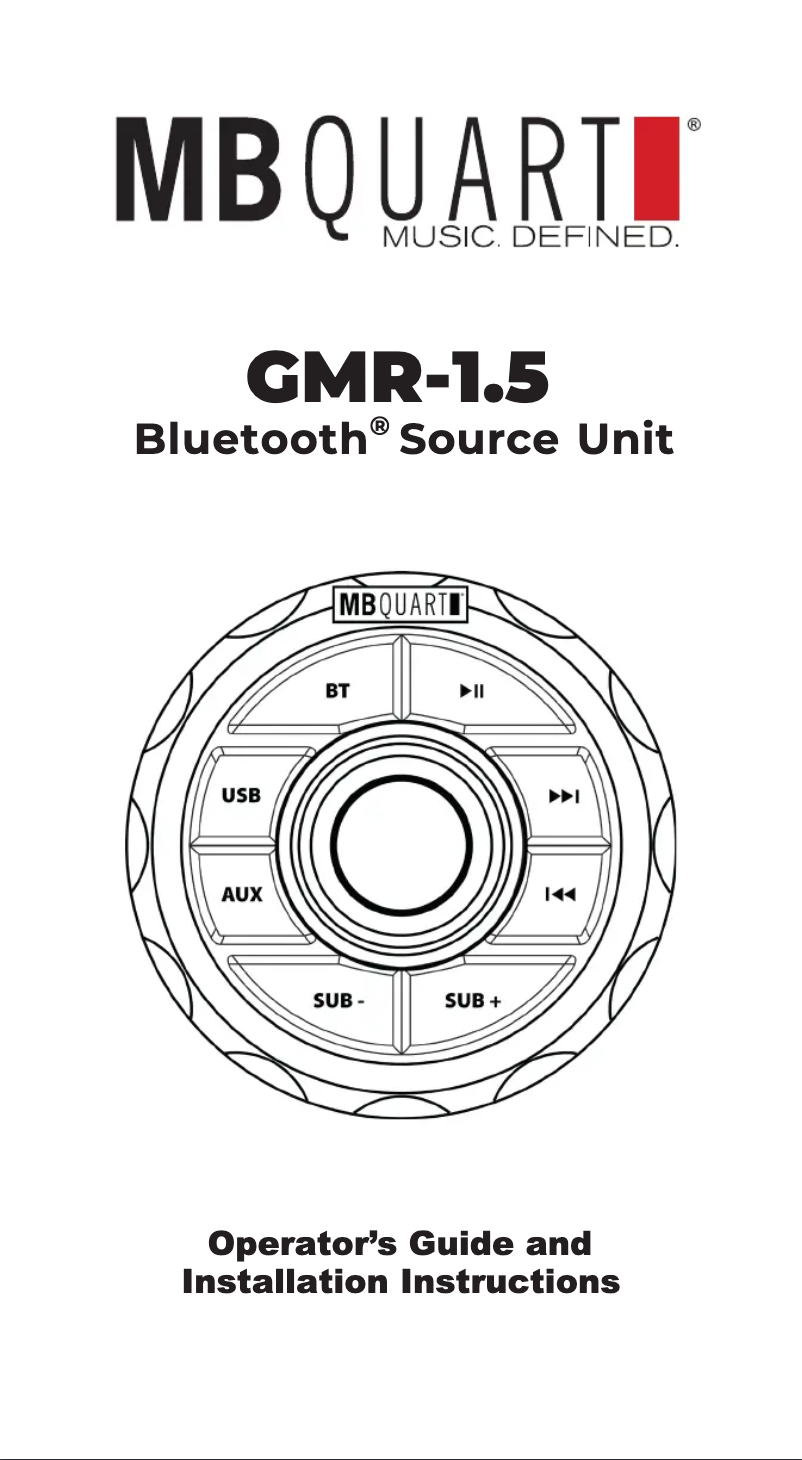 Page n°1 - Manuel utilisateur MB Quart GMR1.5