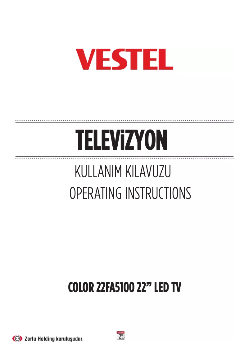 Page 1 de la notice Manuel utilisateur Vestel 22FA5100