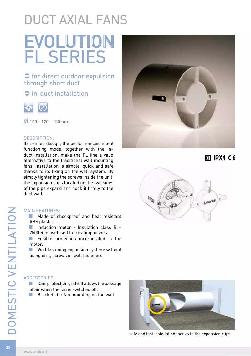 Page 1 de la notice Fiche technique Fantini Cosmi EVOLUTION FL