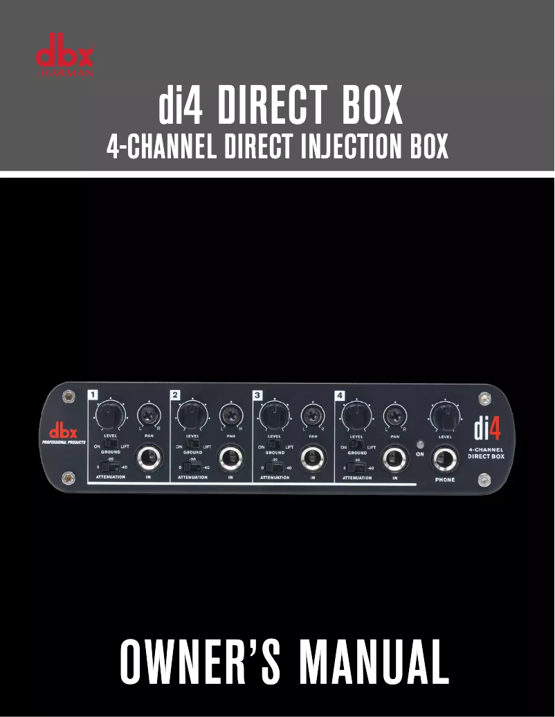 Page 1 de la notice Manuel utilisateur DBX di4