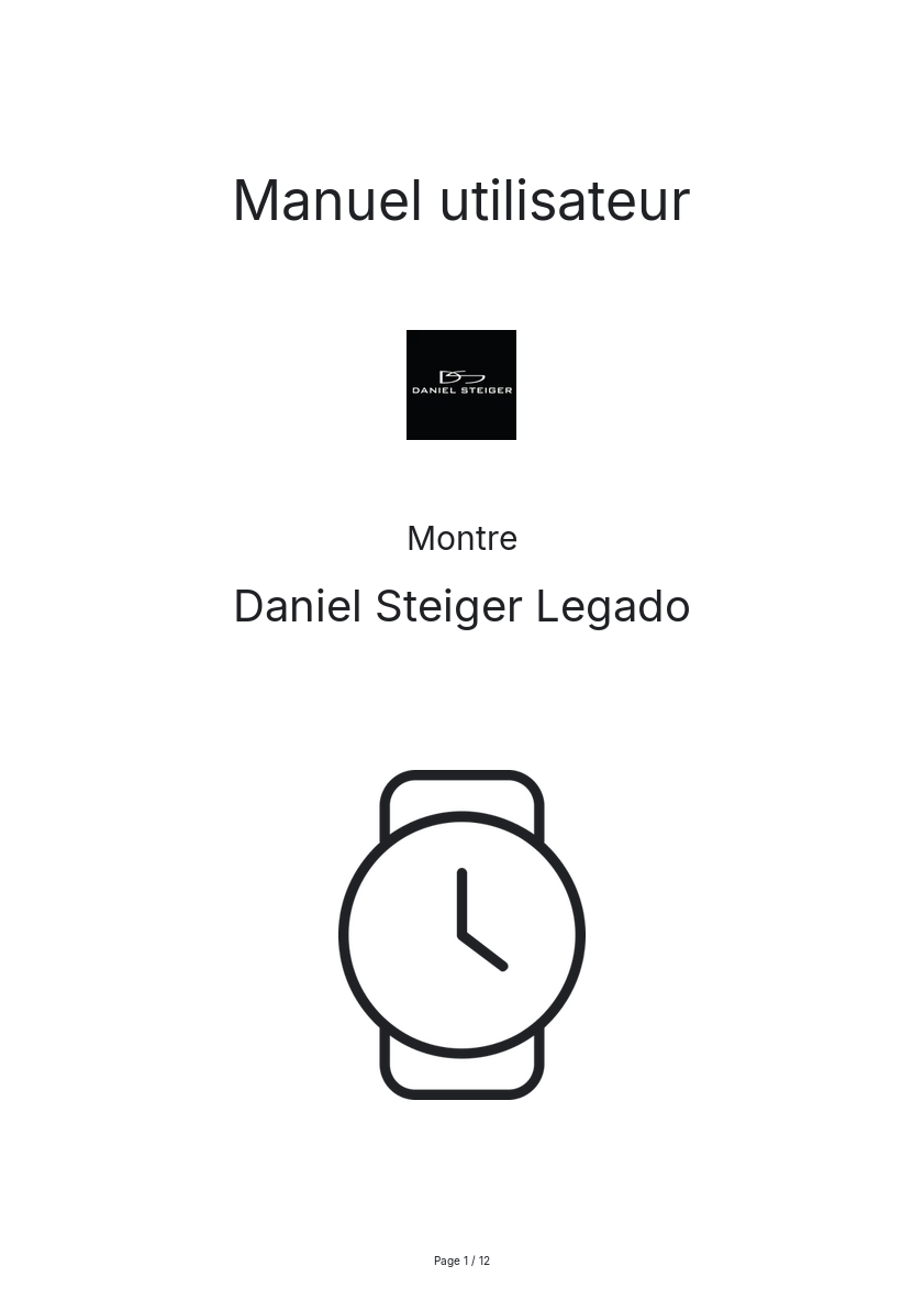 Page n°1 - Manuel utilisateur Daniel Steiger Legado