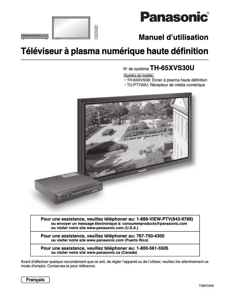 Page 1 de la notice Manuel utilisateur Panasonic TH-65XVS30U