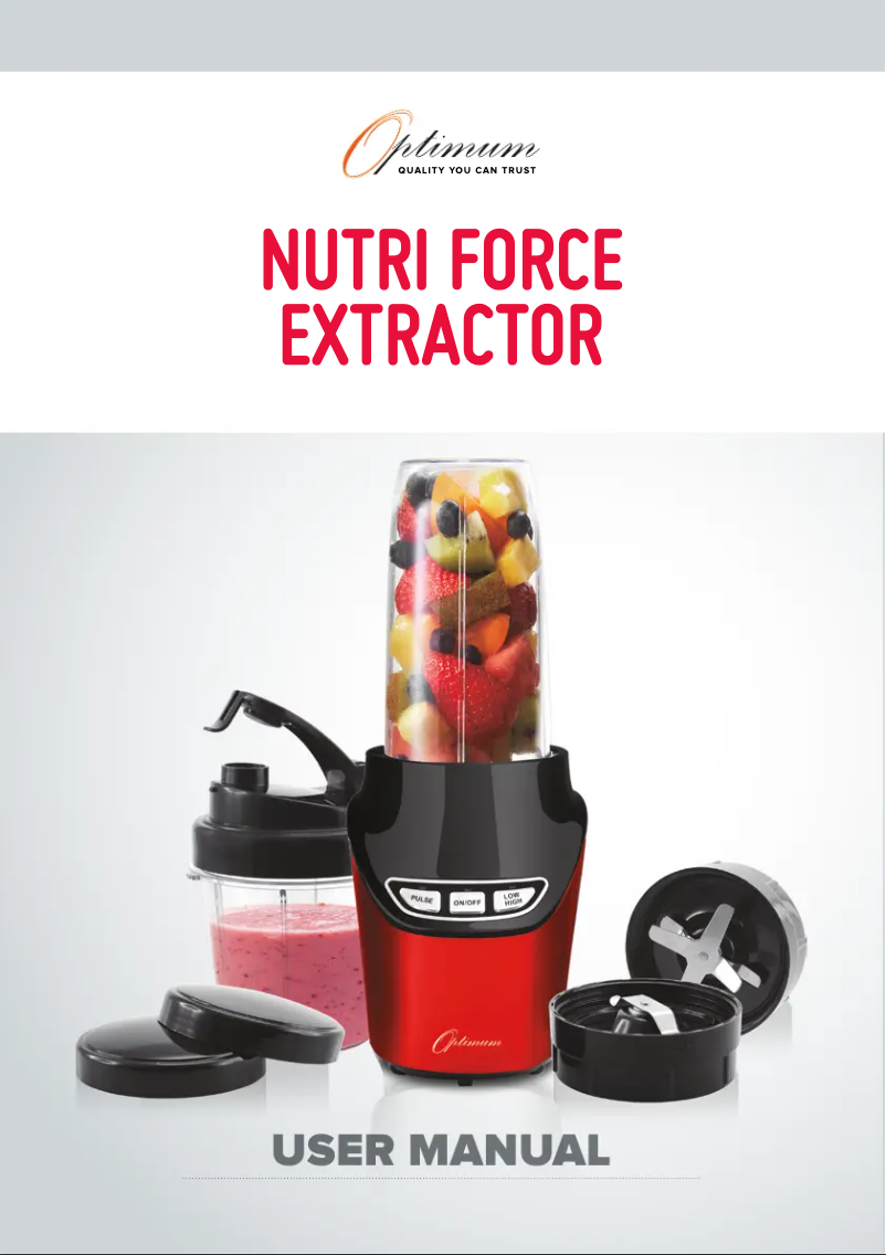 Page 1 de la notice Manuel utilisateur Optimum NutriForce Extractor