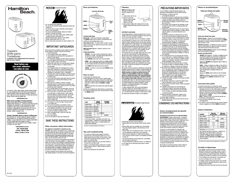 Image de la première page du manuel de l'appareil 24504