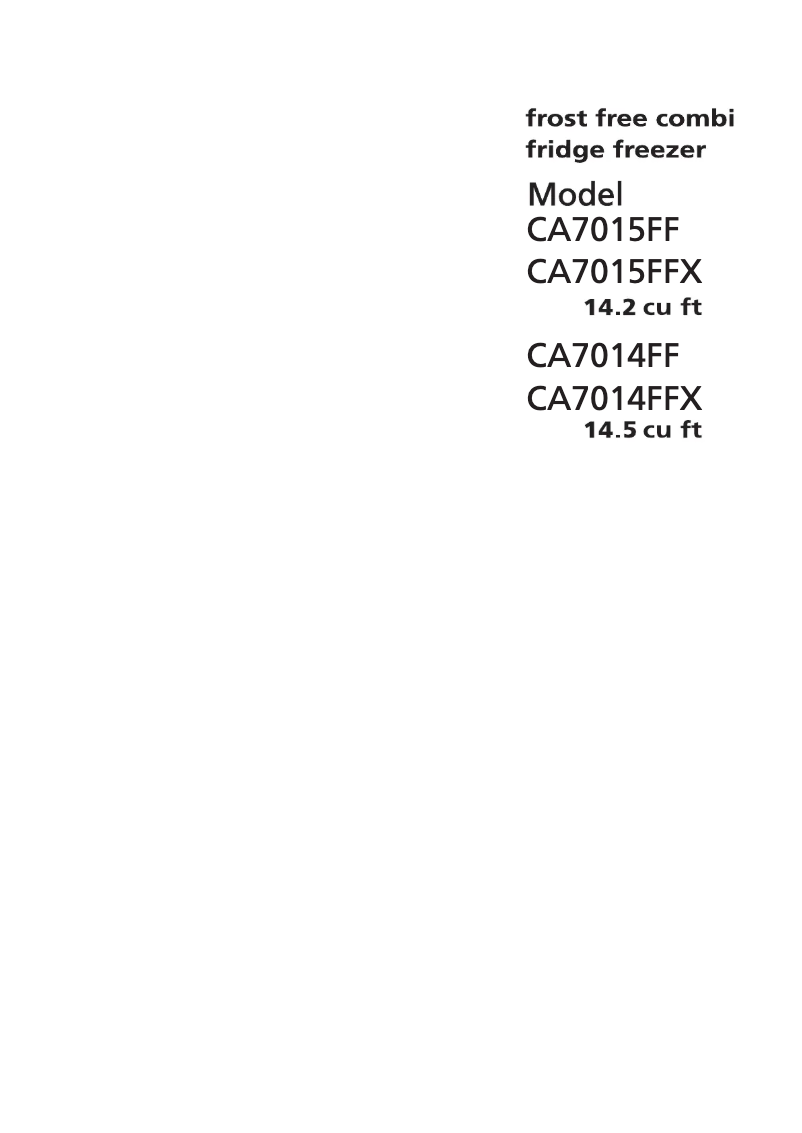 Image de la première page du manuel de l'appareil CA7014FF