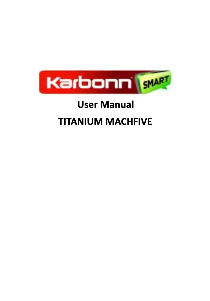 Page 1 de la notice Manuel utilisateur Karbonn Titanium Mach Five