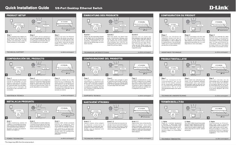 Page n°1 - Guide d'installation D-Link DGS-105GL
