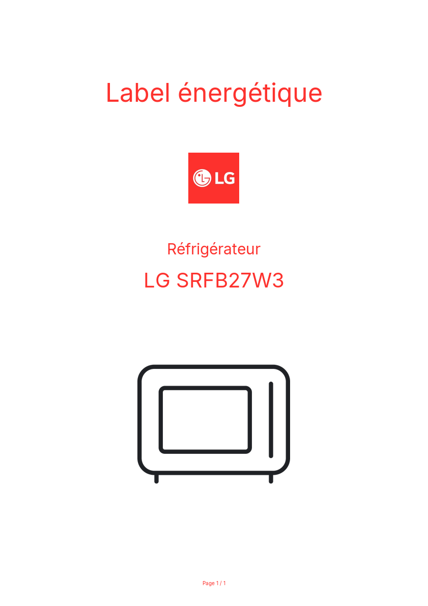 Image de la première page du manuel de l'appareil SRFB27W3