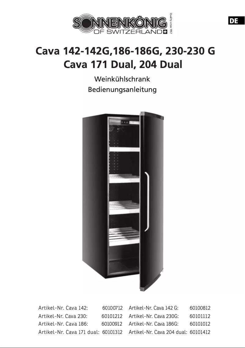Página 1 del manual Manual de usuario Sonnenkönig Cava 204