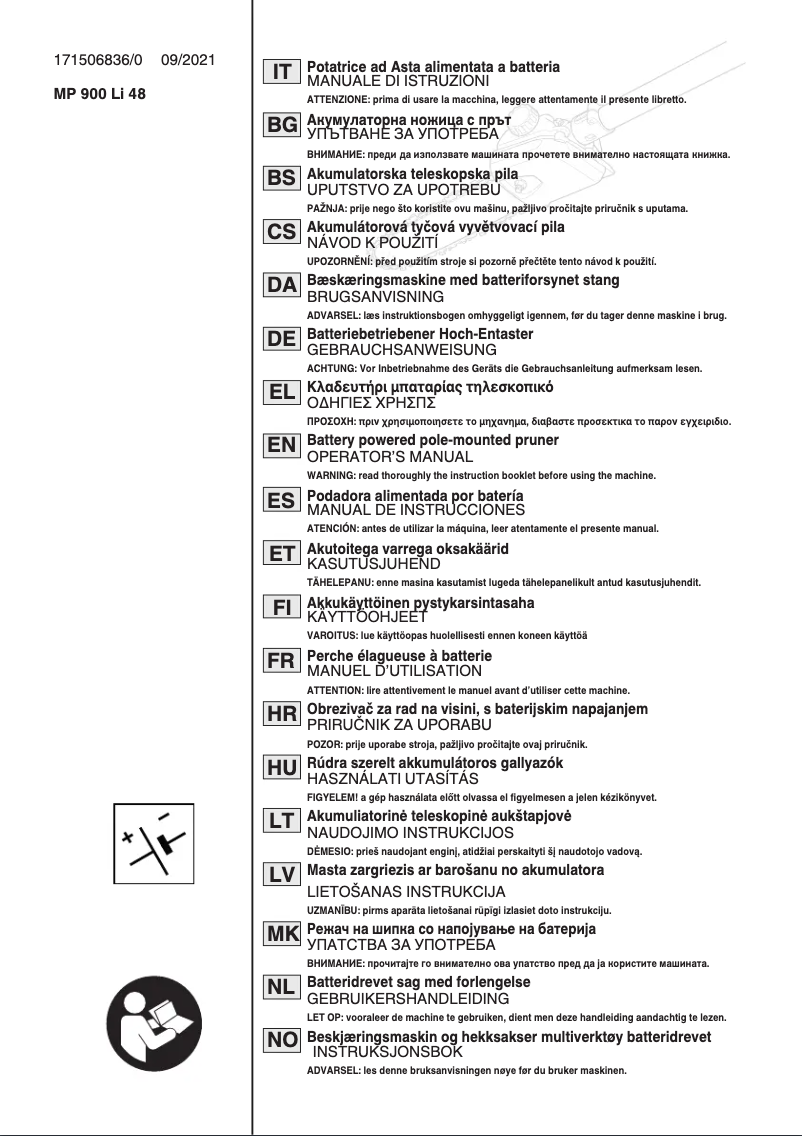 Page 1 de la notice Manuel utilisateur Stiga PS 900e