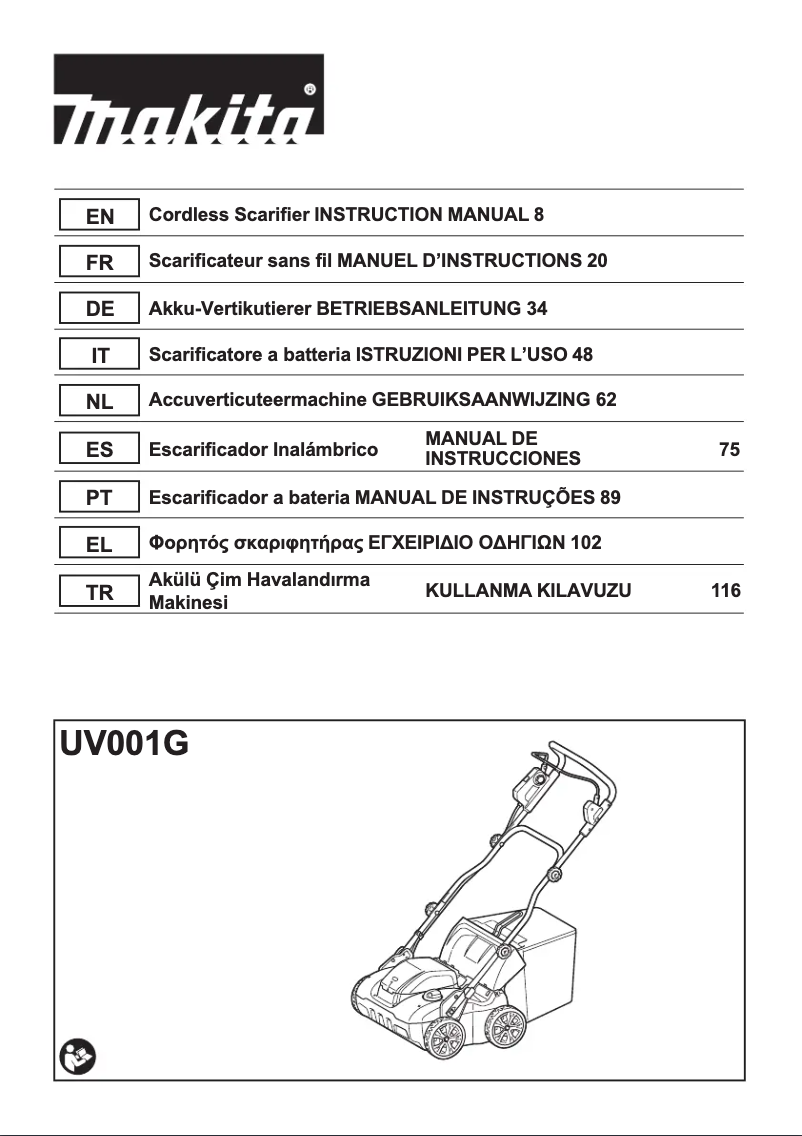 Page n°1 - Manuel utilisateur Makita UV001G