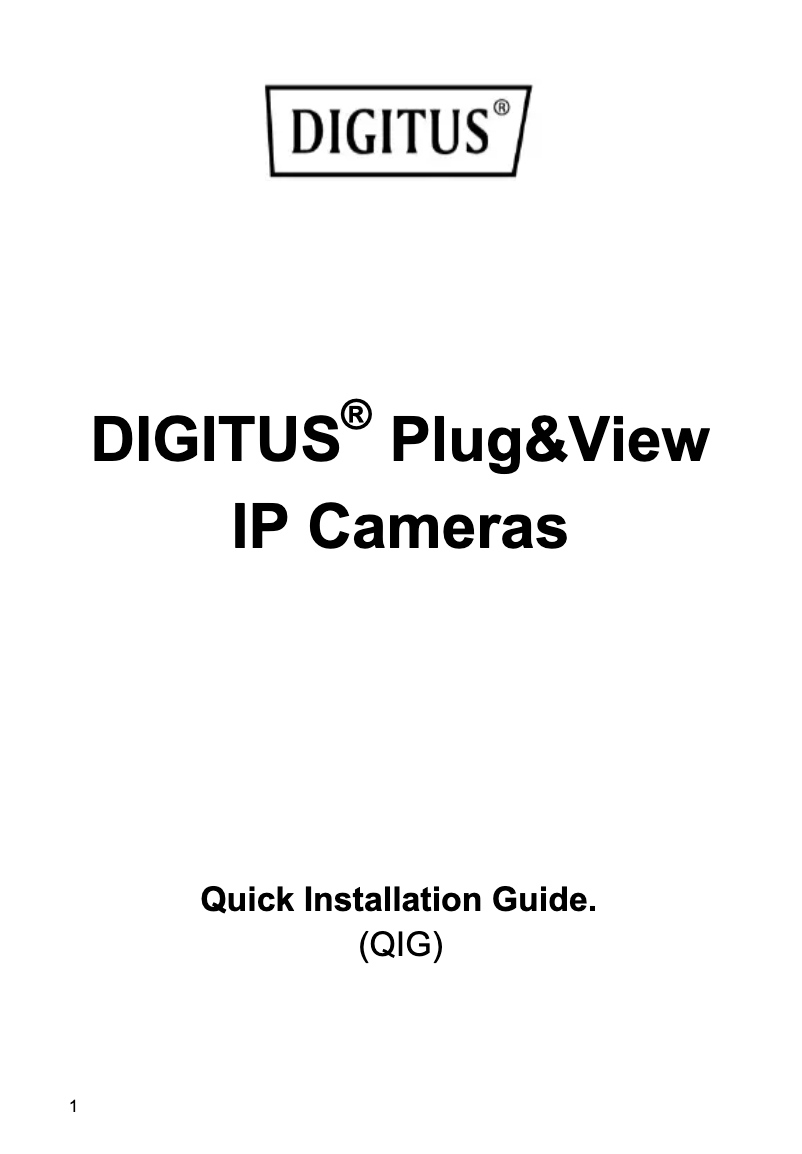 Page n°1 - Manuel utilisateur Digitus Plug&View OptiVision Pro
