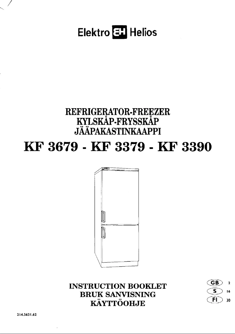 Page 1 de la notice Manuel utilisateur Elektro Helios KF3379