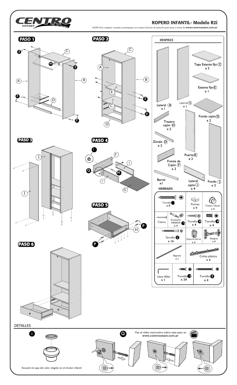Page n°1 - Manuel utilisateur Centro Estant R2i