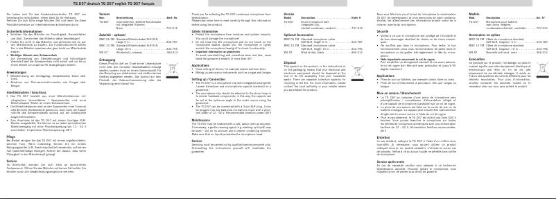 Image de la première page du manuel de l'appareil TG D57