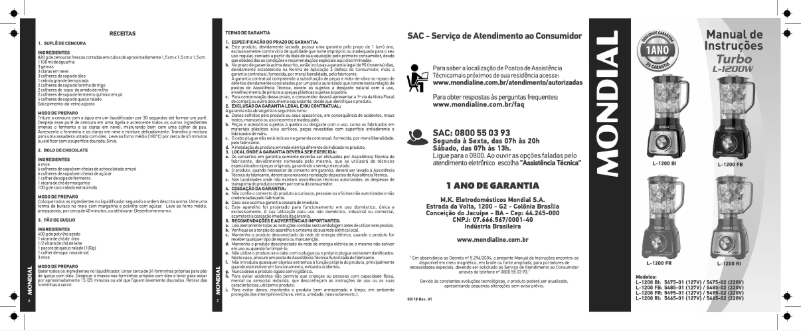 Page n°1 - Manuel utilisateur Mondial Turbo L-1200FR