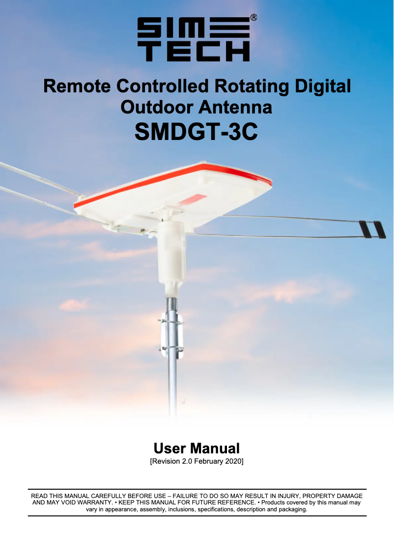 Image de la première page du manuel de l'appareil SMDGT-3C