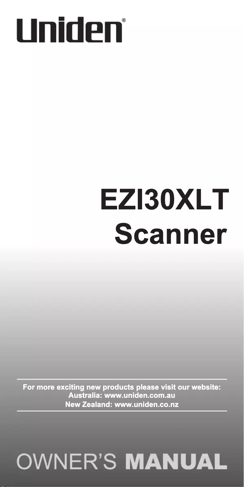 Page 1 de la notice Manuel utilisateur Uniden EZI30XLT