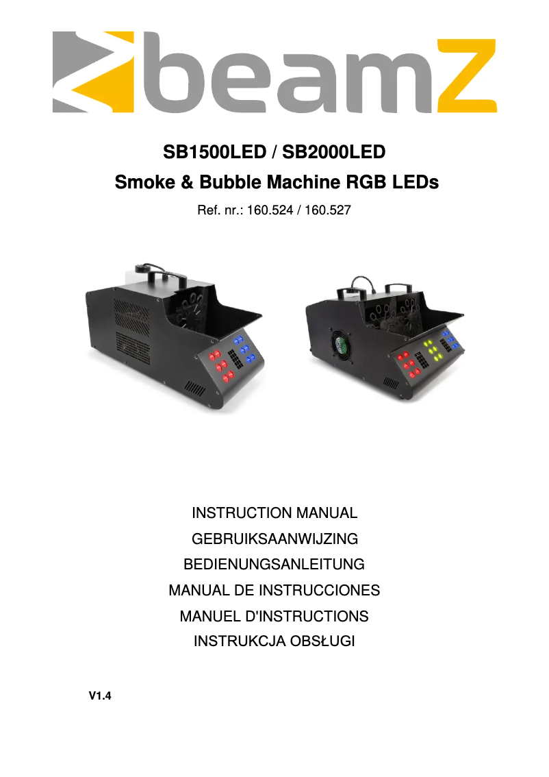 Page 1 de la notice Manuel utilisateur BeamZ SB2000LED