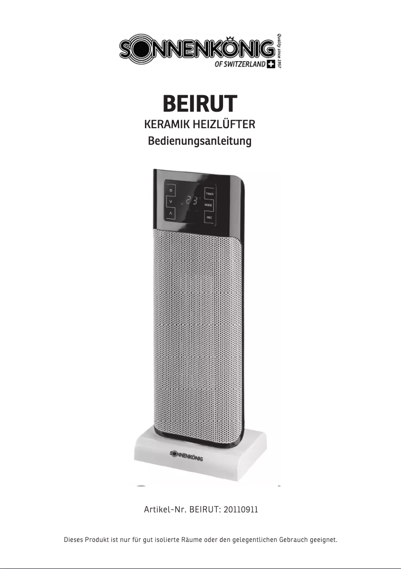 Image de la première page du manuel de l'appareil Beirut