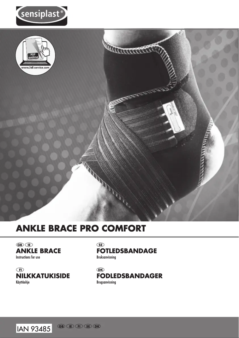 Page n°1 - Manuel utilisateur Sensiplast IAN 93485