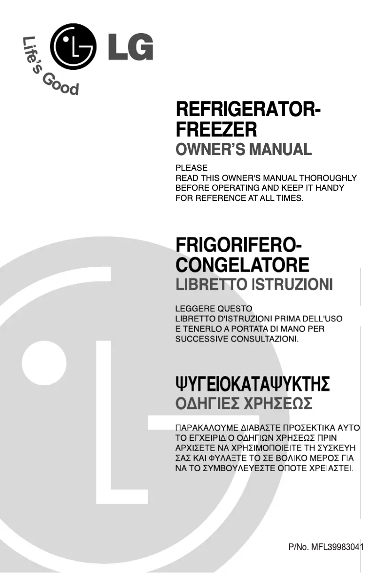 Page 1 de la notice Manuel utilisateur LG GN-B492YVCV
