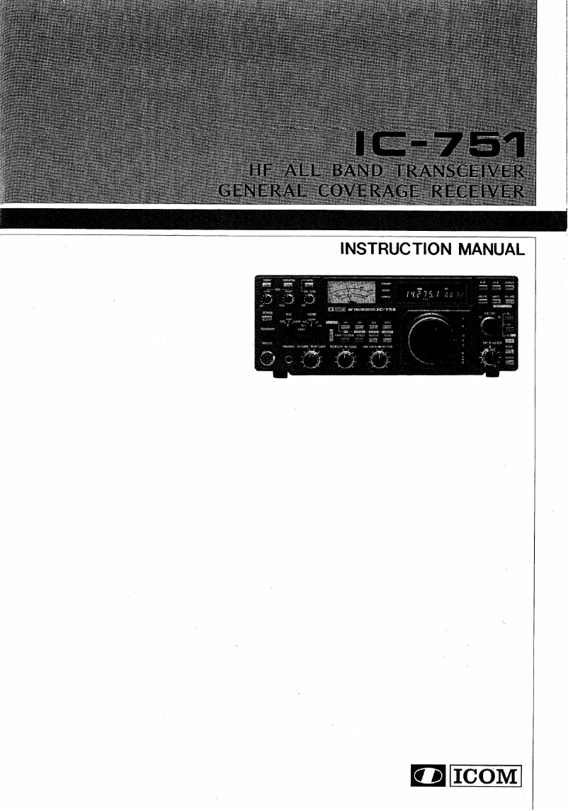 Image de la première page du manuel de l'appareil IC-751