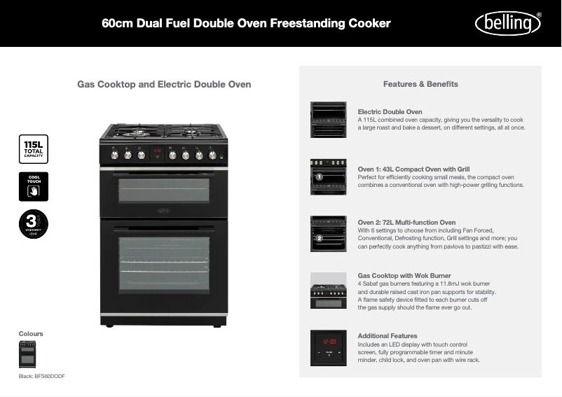 Image de la première page du manuel de l'appareil BFS60DODF