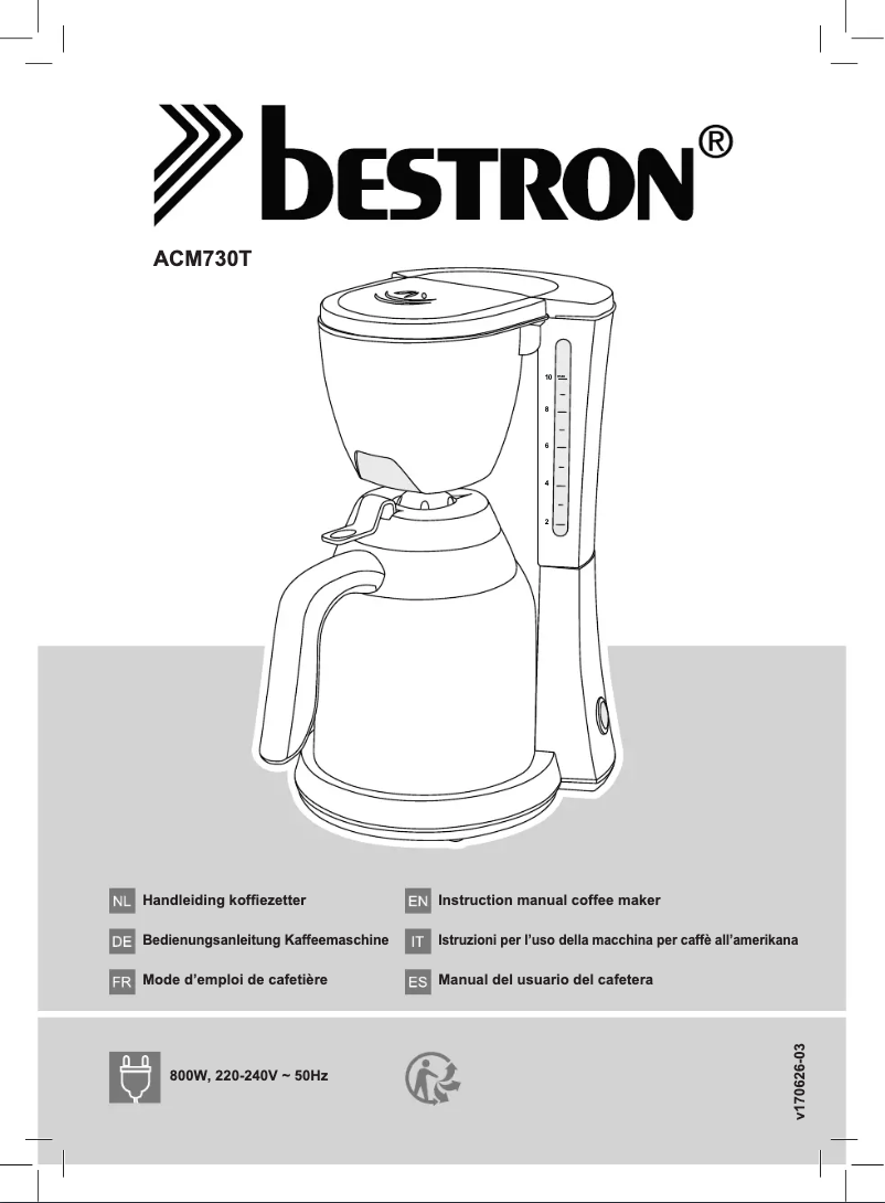 Page 1 de la notice Manuel utilisateur Bestron ACM730T