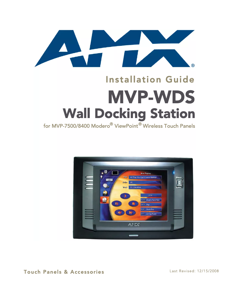 Image de la première page du manuel de l'appareil MVP-WDS