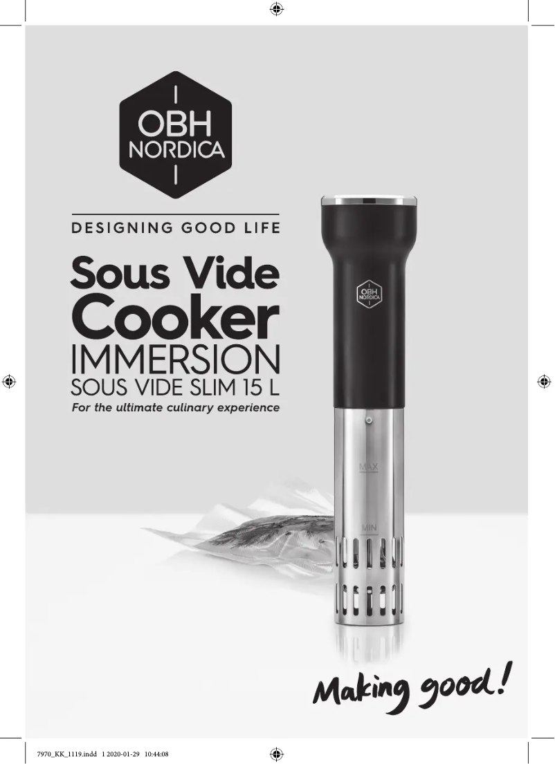 Page 1 de la notice Manuel utilisateur OBH Nordica Immersion Sous Vide Slim 7970