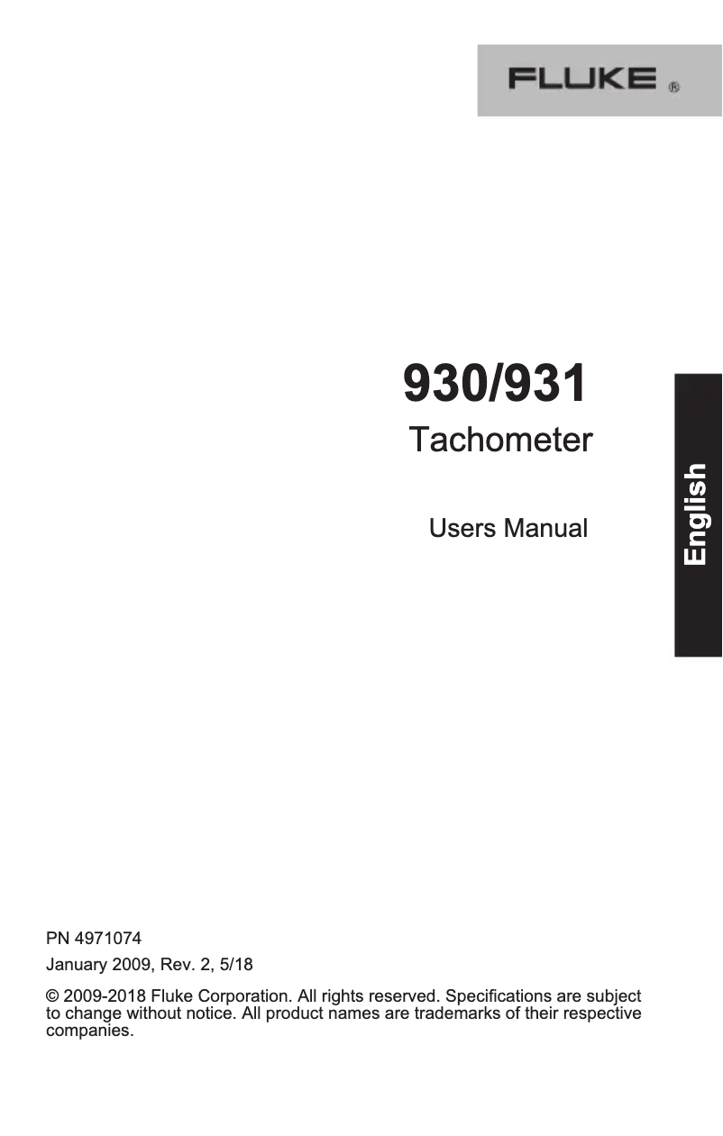 Página 1 del manual Manual de usuario Fluke 931