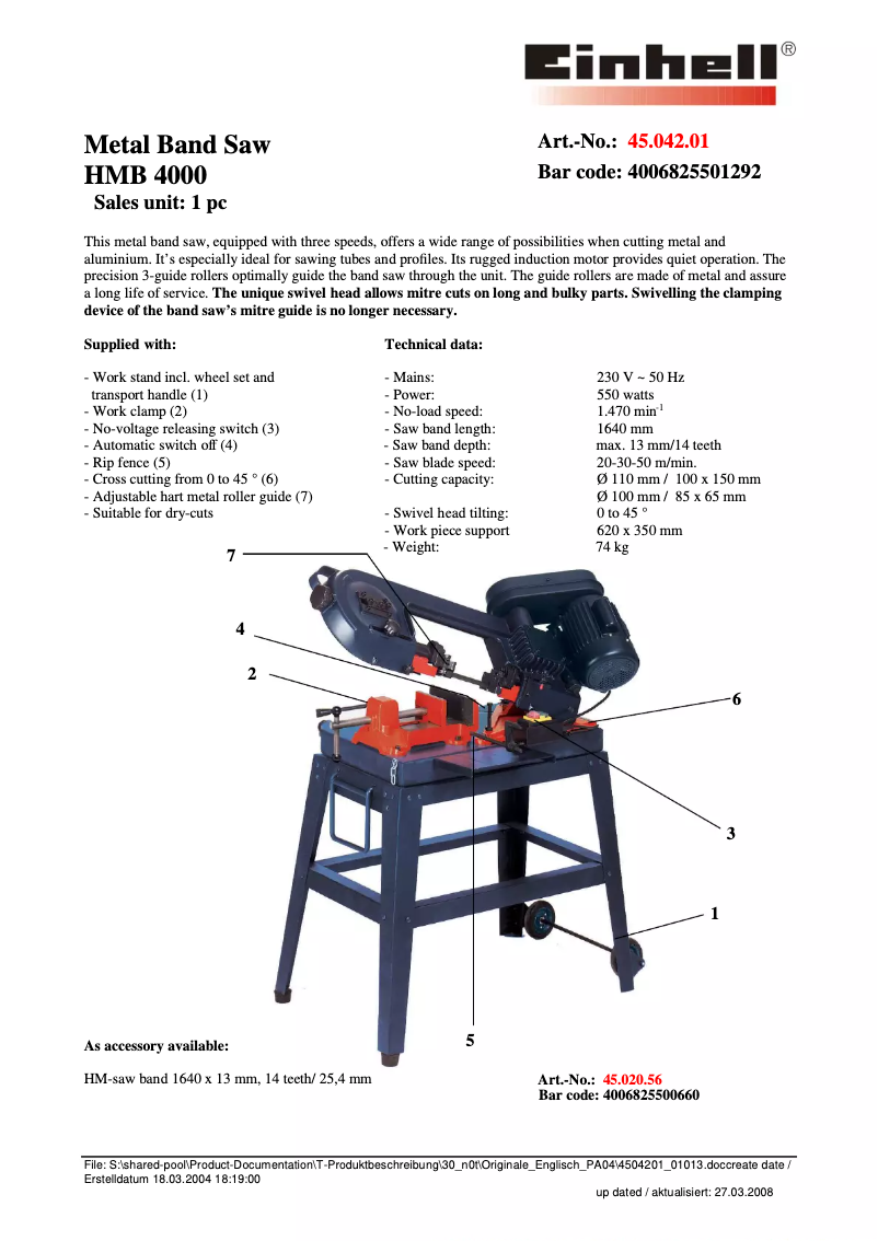 Page 1 of the manual User Manual Herkules HMB 4000