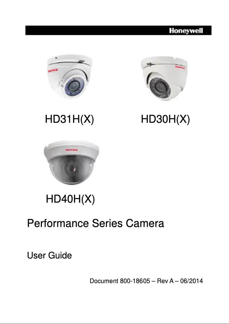 Page n°1 - Manuel utilisateur Honeywell Performance HD31H