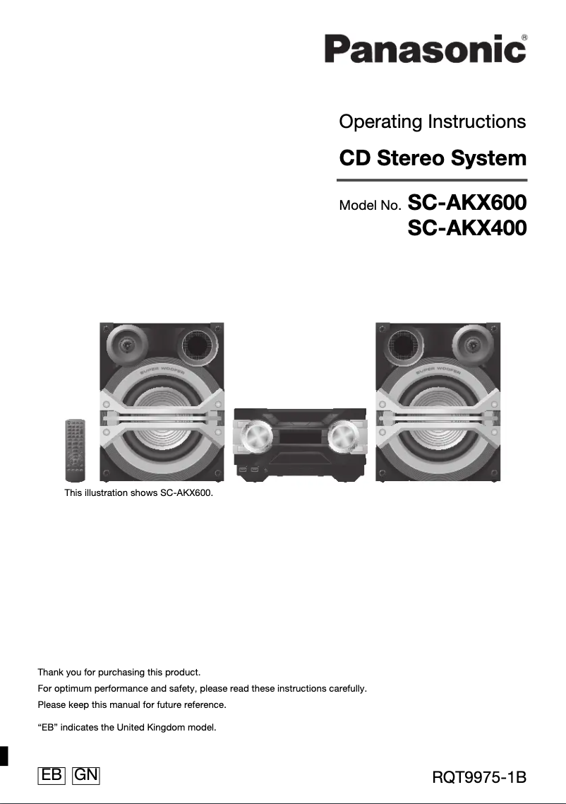 Page n°1 - Manuel utilisateur Panasonic SC-AKX400