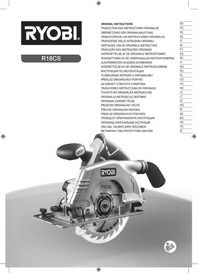 Page n°1 - Manuel utilisateur RYOBI R18CS