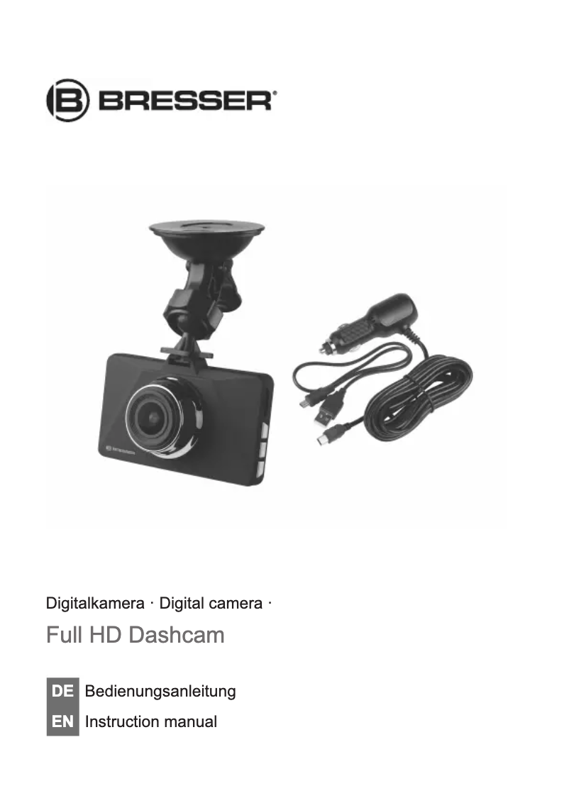 Page 1 de la notice Manuel utilisateur Bresser Dashcam 96-86002