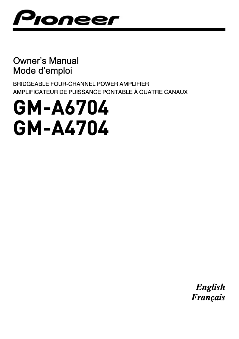 Image de la première page du manuel de l'appareil GM-A4704