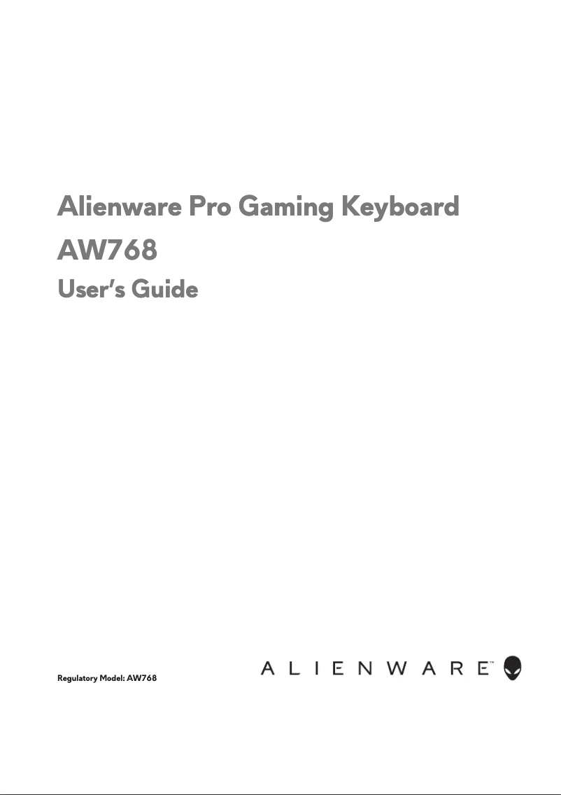 Image de la première page du manuel de l'appareil Alienware Pro AW768
