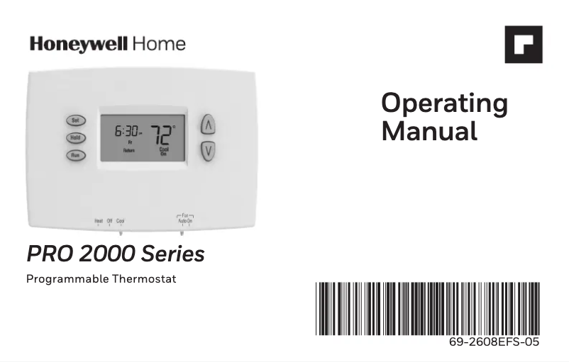 Page 1 de la notice Manuel utilisateur Honeywell TH2210DH1000/U