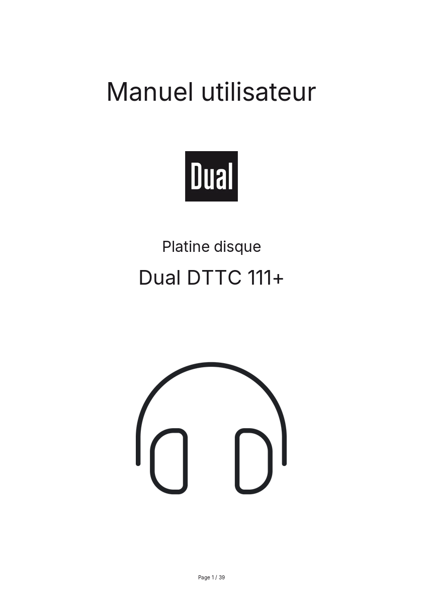 Image de la première page du manuel de l'appareil DTTC 111+