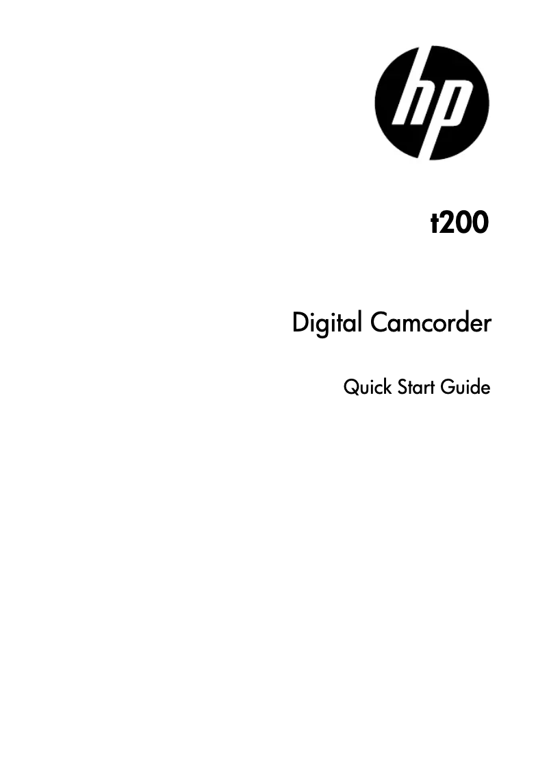 Page 1 de la notice Guide de démarrage rapide HP t200