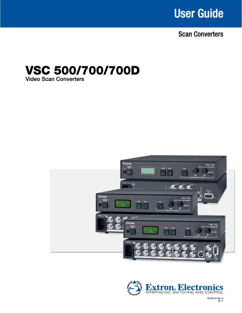 Page n°1 - Manuel utilisateur Extron VSC 500