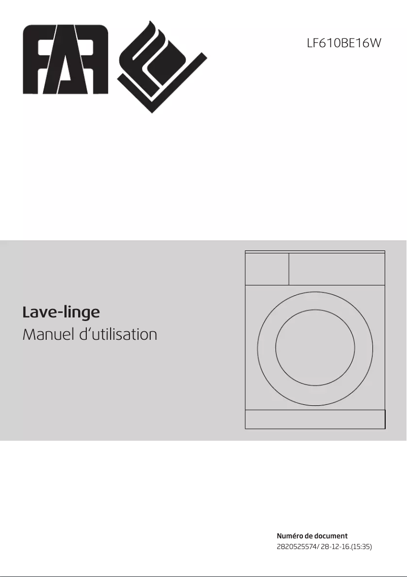 Page 1 de la notice Manuel utilisateur FAR LF610BE16W