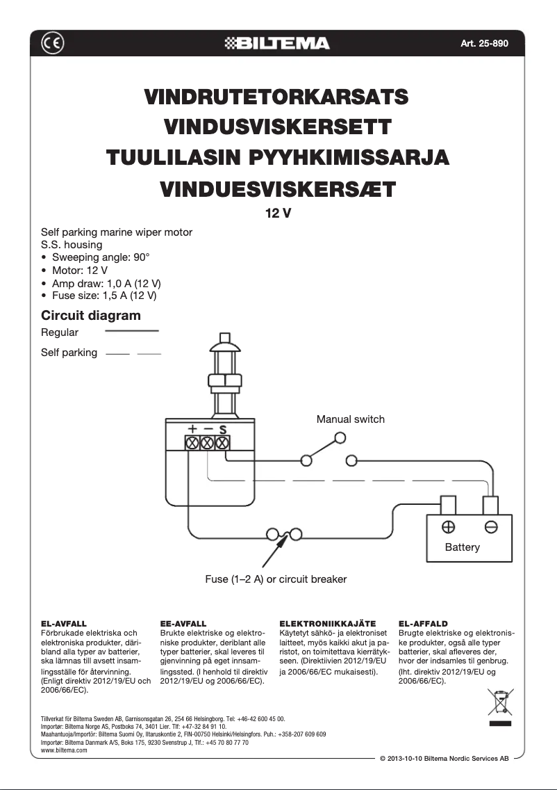 Page n°1 - Manuel utilisateur Biltema 25-890