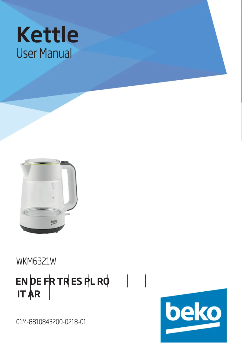 Page 1 de la notice Manuel utilisateur Beko WKM6321W