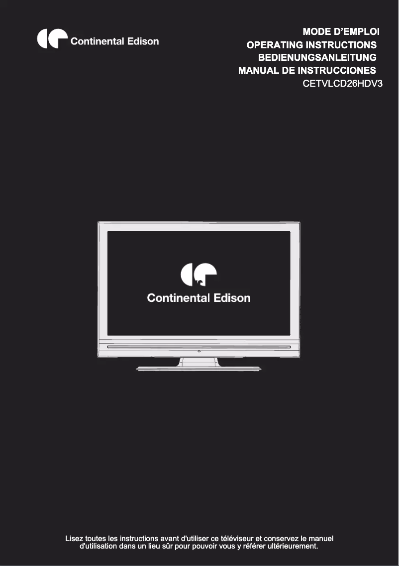 Image de la première page du manuel de l'appareil CETVLCD26HDV3