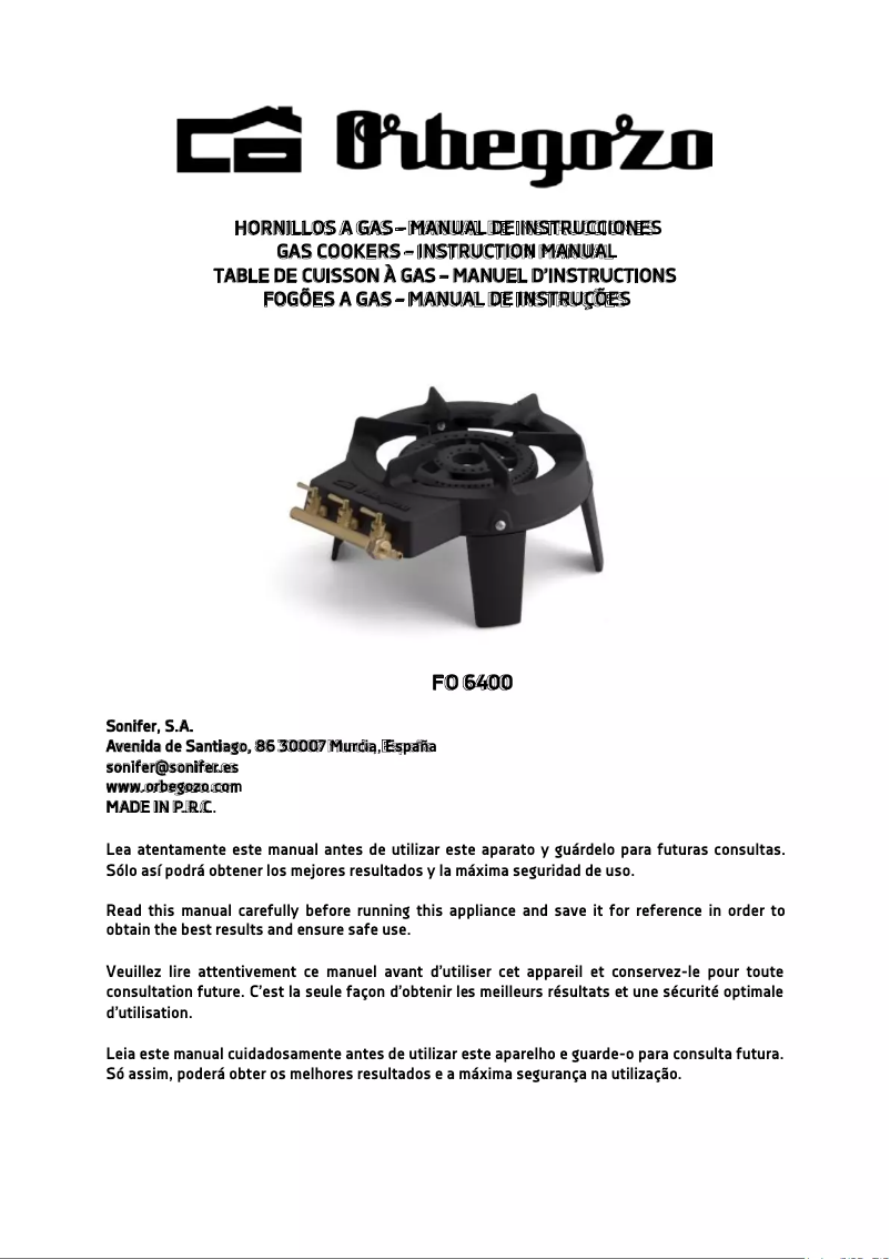 Page 1 de la notice Manuel utilisateur Orbegozo FO 6400